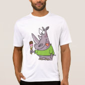 Grappige Cartoon neushoorn eten Ice Cream Cute Ani T-shirt (Voorkant)