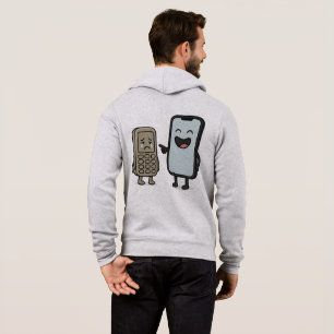 Grappige Cartoon _ Nieuwe Smartphone vs Oude Telef Hoodie