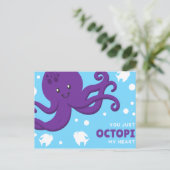 Grappige Cartoon Octopus Briefkaart (Staand voorkant)