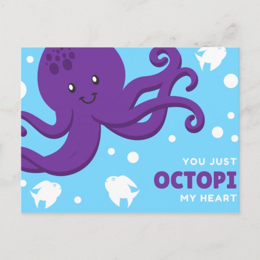 Grappige Cartoon Octopus Briefkaart (Voorkant)