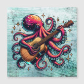 Grappige Cartoon Octopus Spelen Gitaar (Voorkant)