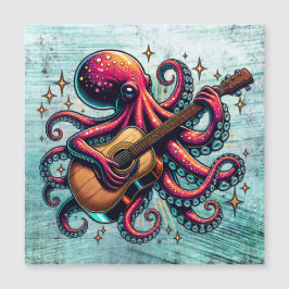Grappige Cartoon Octopus Spelen Gitaar