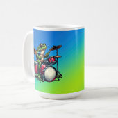 Grappige Cartoon Octopus Spelen Gitaar Koffiemok (Voorkant links)