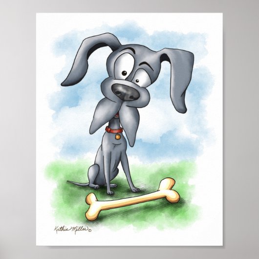 Grappige cartoon over een Dog Argus Poster (Voorkant)