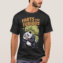 Grappige Cartoon Panda laat Scheten en is Woedend  T-shirt