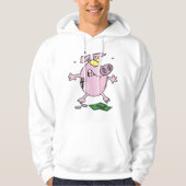 Grappige Cartoon Piggy Bank verliest geld Hoodie (Voorkant)