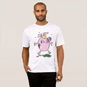 Grappige Cartoon Piggy Bank verliest geld T-shirt (Voorkant volledig)
