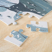 grappige cartoon Pinguïn op ijsschots Legpuzzel (Zijkant)