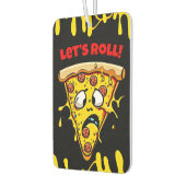 Grappige Cartoon Pizza Slice met aangepaste tekst Luchtverfrisser (Links)