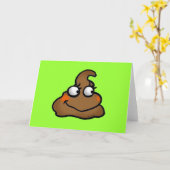Grappige Cartoon Poop Smile Kaart (Gele Bloem)