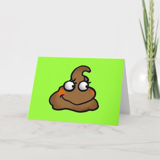 Grappige Cartoon Poop Smile Kaart (Voorkant)