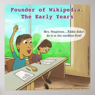 Grappige Cartoon Poster voor Nerdy Kids