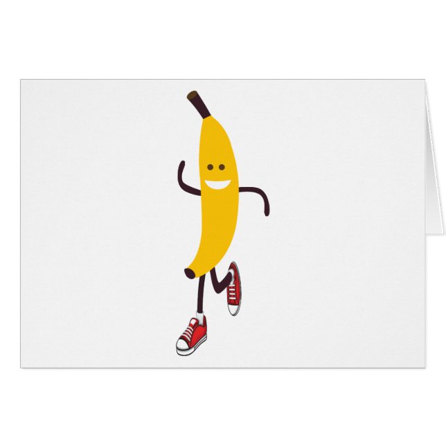 Grappige Cartoon Renneende Banaan (Voorkant Horizontaal)