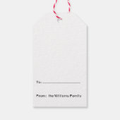 Grappige Cartoon Santa rendier late cadeau leverin Cadeaulabel (Achterkant)