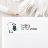 grappige cartoon schapen met bloem etiket (Insitu)