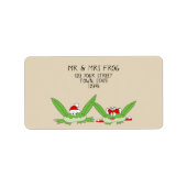 Grappige Cartoon Schattige kikkerpaar Modern Chris Etiket (Voorkant)