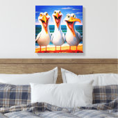Grappige Cartoon Seagull Art Canvas Afdruk (Insitu (Slaapkamer))