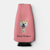 Grappige Cartoon Shiba Inu Flessenkoeler Flesjeskoeler (Voorkant)