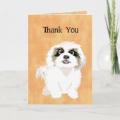 Grappige Cartoon Shih Tzu Dog Pun Dank u Kaart (Voorkant)