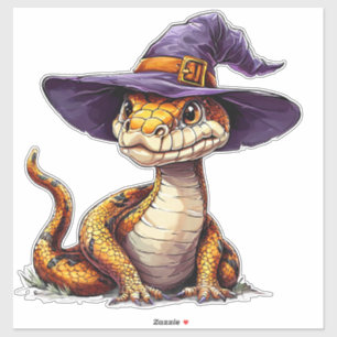 Grappige Cartoon Slang Lief Reptiel Gelukkig Ontwe Sticker