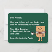 Grappige Cartoon S'more kerstfeest uitnodiging (Achterkant)