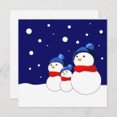 Grappige cartoon sneeuwpop feestdagenkaart (Voorkant / Achterkant)