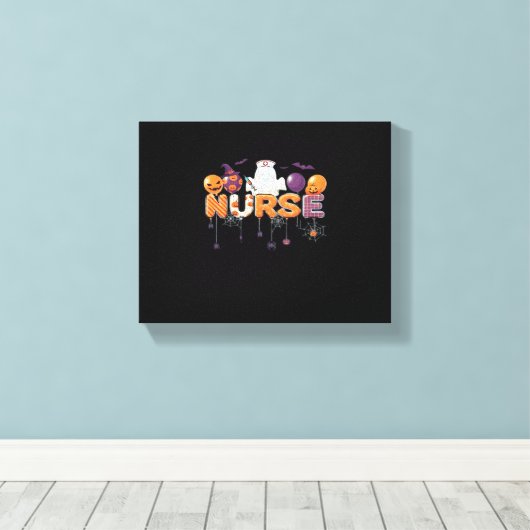 Grappige cartoon spookverpleegkundige - Hot Nurse  Canvas Afdruk (Insitu (Houten vloer))