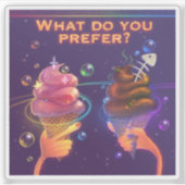 Grappige Cartoon Sticker IJs Motivatie (Voorkant)