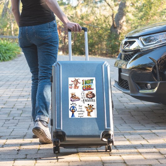 Grappige Cartoon Stickers Motivatie & Sarcastisch (Koffer Insitu)
