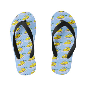 Grappige cartoon strijkijzer wasgoed illustratie kinder teenslippers