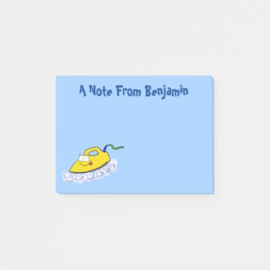 Grappige cartoon strijkijzer wasgoed illustratie post-it® notes (Voorkant)
