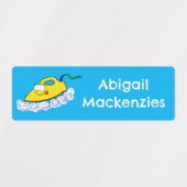 Grappige cartoon strijkijzer wasserij gepersonalis labels (Design 2)