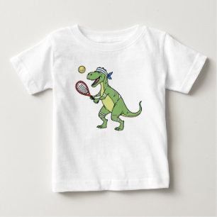 Grappige Cartoon T-Rex die Tennis Speelt Dinosauru