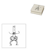 Grappige Cartoon Texas Cowboy Rubberstempel (Gestempeld)