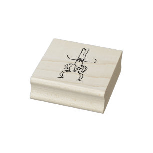 Grappige Cartoon Texas Cowboy Rubberstempel
