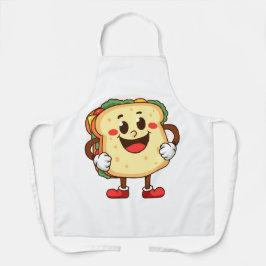 Grappige Cartoon Toast Teken Illustratie Schort