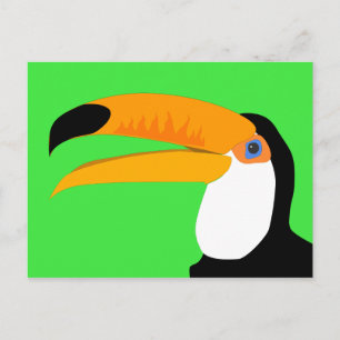 Grappige cartoon toekan vogel glimlach feestdagenkaart