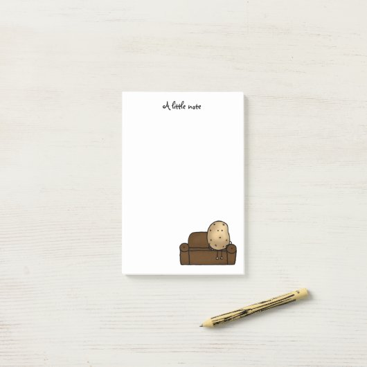 grappige cartoon van bankaardappelen post-it® notes (Op bureau)