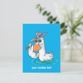 grappige cartoon van eend bedankkaart (Staand voorkant)