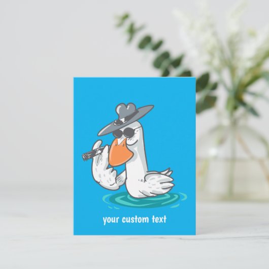 grappige cartoon van eend bedankkaart (Staand voorkant)