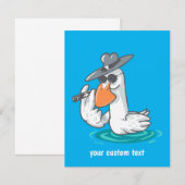 grappige cartoon van eend bedankkaart (Voorkant / Achterkant)