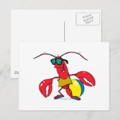grappige cartoon van kreeft briefkaart (Voorkant / Achterkant)