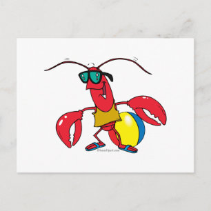 grappige cartoon van kreeft briefkaart