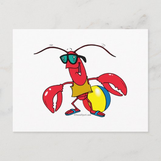 grappige cartoon van kreeft briefkaart (Voorkant)