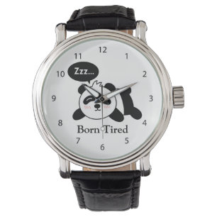 Grappige Cartoon van Schattige Slapende Panda Horloge