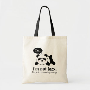 Grappige Cartoon van Schattige Slapende Panda Tote Bag