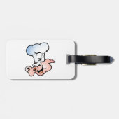 Grappige Cartoon Varkens Chef met Hoed Bagagelabel (Achterkant horizontaal)