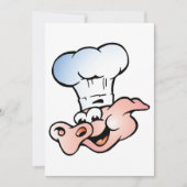 Grappige Cartoon Varkenskok met Pet Kaart (Voorkant)