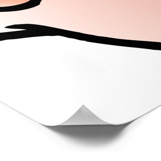 Grappige Cartoon Varkenskok met Pet Poster (Hoek)