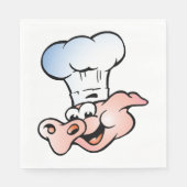 Grappige Cartoon Varkenskok met Pet Servet (Voorkant)